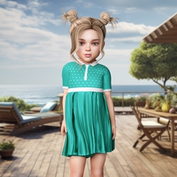 Toddler Polo Dress with Pleated Skirt logo