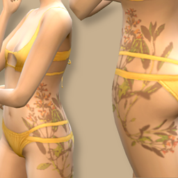 Floral hip tattoo logo