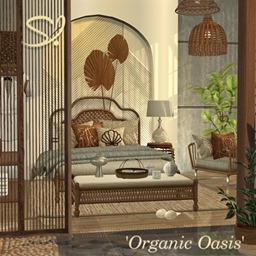 Organic Oasis - Medium wood Bedroom -Room logo
