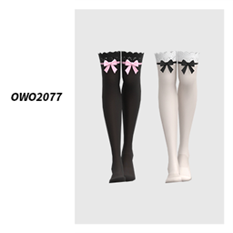 OWO2077 - Lace Bow Thigh High Socks logo