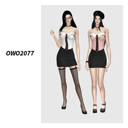 OWO2077 - Office Style Tie Dress
