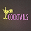 Cute Neon Cocktail Bar Light