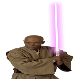 Purple lightsaber logo