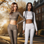 Knitted set consisting of a long-sleeved top and pants logo