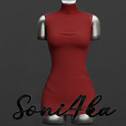 Hight neck short dress logo
