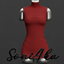 Hight neck short dress logo
