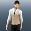 Garfiel - Adult - Formal buttoned vest with tie logo