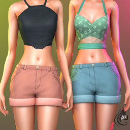 Aurum - maxis match denim shorts 12 logo