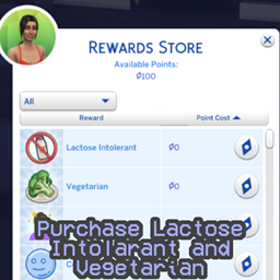 Lactose and Vegetarian in rewards store logo