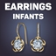 Floral Diamond French Hook Earrings For Infants logo