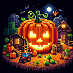 Halloween falling leaves logo