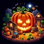 Halloween falling leaves logo