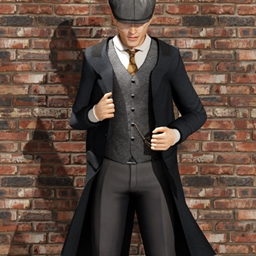 Adult - Top - Vintage coat with vest and tie logo