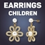 Daisy Pave Pearl Earrings For Kids logo