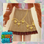 Girl's Gold Cross Chain Accent  Plaid Mini Skirt logo