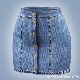 Short denim skirt with buttons logo
