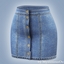 Short denim skirt with buttons logo