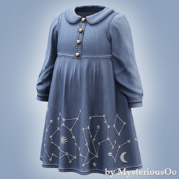 Toddler - Denim dress with star embroidery logo