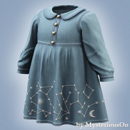 Infant - Denim dress with star embroidery logo