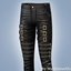 Male - Leather pants with belts and zippers logo