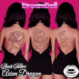 Asian Dragon Back Tattoo PACK | F&M logo