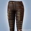 Female - Leather pants with belts and zippers logo