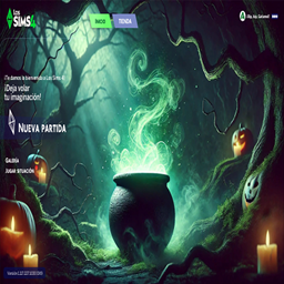 Main Menu Background Halloween Cauldron logo