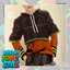 Boy's Ripped Cropped Drawsting Hoodie Splatter Pullover logo