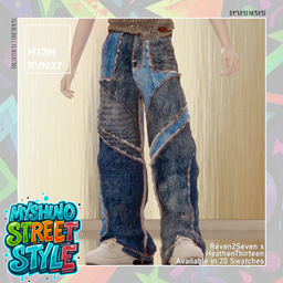 Child's Oversized Contrast Stitch Washed Denim Pants