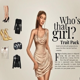 Who's That Girl Trait Collection by  Babybeesims   /  Spanish translation by GatamolLunastra logo