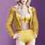 Adult - Golden spiked jacket and top set with bold glow logo