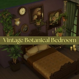 Botanical Vintage Plant bed room - Bedroom Sims 4 logo