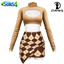 KAYLY SET Turtleneck Top S212 and Plaid Mini Skirt S213 logo