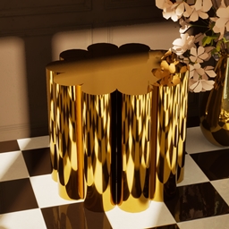 Art Deco Fluted Side Table – Polished Gold logo