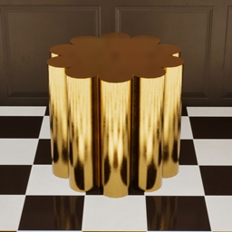 Art Deco Fluted Side Table – Plated Gold logo