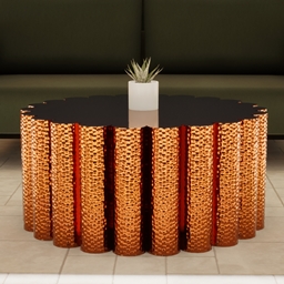 Art Deco Fluted Coffee Table – Hammered Copper logo