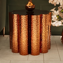 Art Deco Fluted Side Table – Hammered Copper logo
