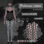 Halloween rainbow scull tights M02 logo