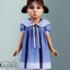Toddler - Vintage gingham dress with ribbon collar detail logo