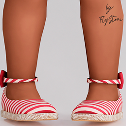 Toddler Striped Flats With A Bow At The Back logo