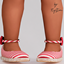 Toddler Striped Flats With A Bow At The Back logo