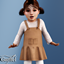Toddler - Striped shirt and pinafore dress set logo
