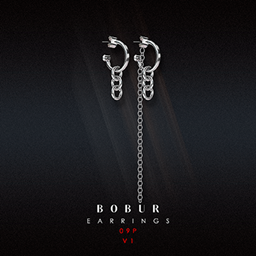 Chain earrings with hanging thin chains logo