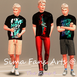 Male Black T-shirt by Simafans logo