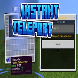 instant teleport "teleport anywhere you want" logo