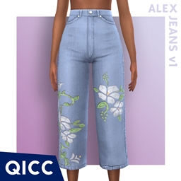 QICC - Alex Jeans with Floral Print logo