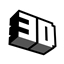 White 3D Outline logo