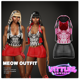 Meow Mini Skirt & croptop Outfit logo