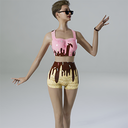 Bikini with Neopolitan Ice Cream Print logo