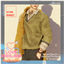 V-neck Pullover Layered Dress Shirt Over Suede Jacket logo